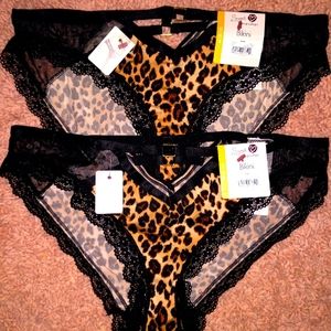 NWTs (2) Secret Treasures* Leopard Bikini Panties